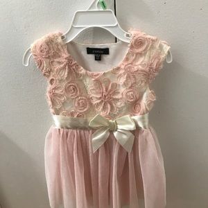 Dusty pink and cream toddler dress